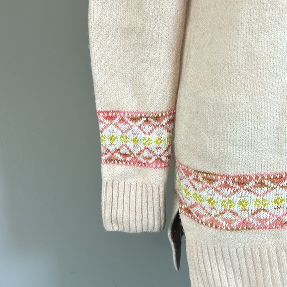 Anthropologie Aimee Alpaca Pompom Blush Pink Peach Mock Neck Sweater Sz XS - Picture 7 of 16